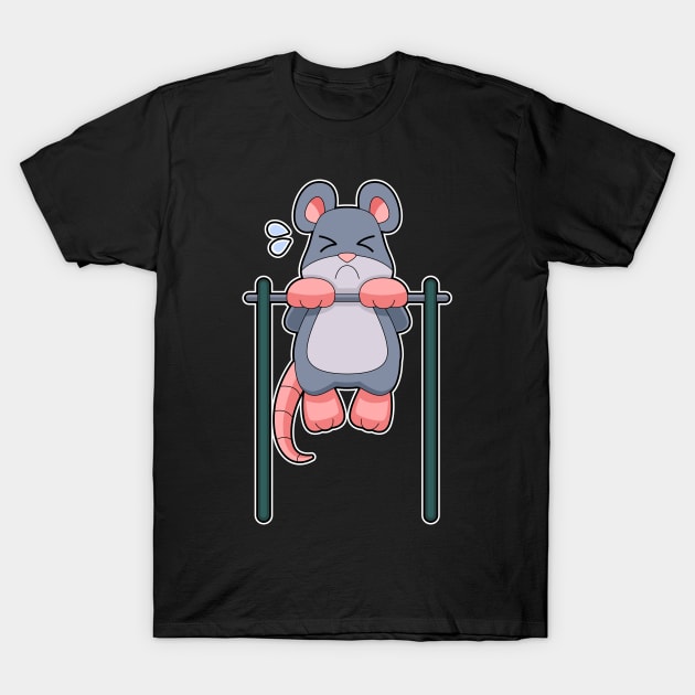 Mouse Bodybuilder Pull ups Fitness T-Shirt by Markus Schnabel